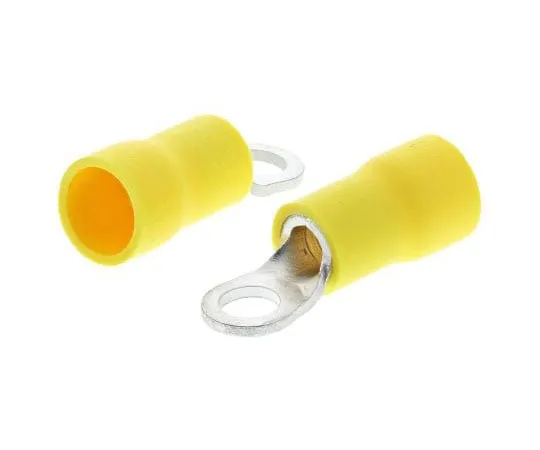 63-7696-20 JST FV Series Insulated Crimp Ring Terminal, M4 (#8) Stud Size, 2.6mm² to 6.6mm² Wire Size, Yellow FVWS5.5-S4(LF)