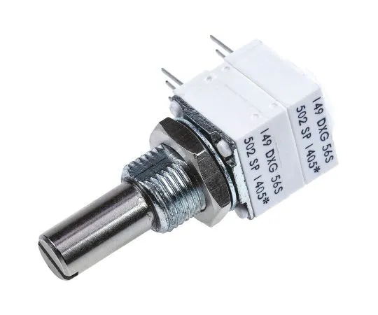 63-7578-59 Vishay 2 Gang Rotary Cermet Potentiometer with a 6.35 mm Dia. Shaft, 5kΩ, ±10%, 1W, Linear 14920F0GJSX13502KA 14920F0GJSX13502KA