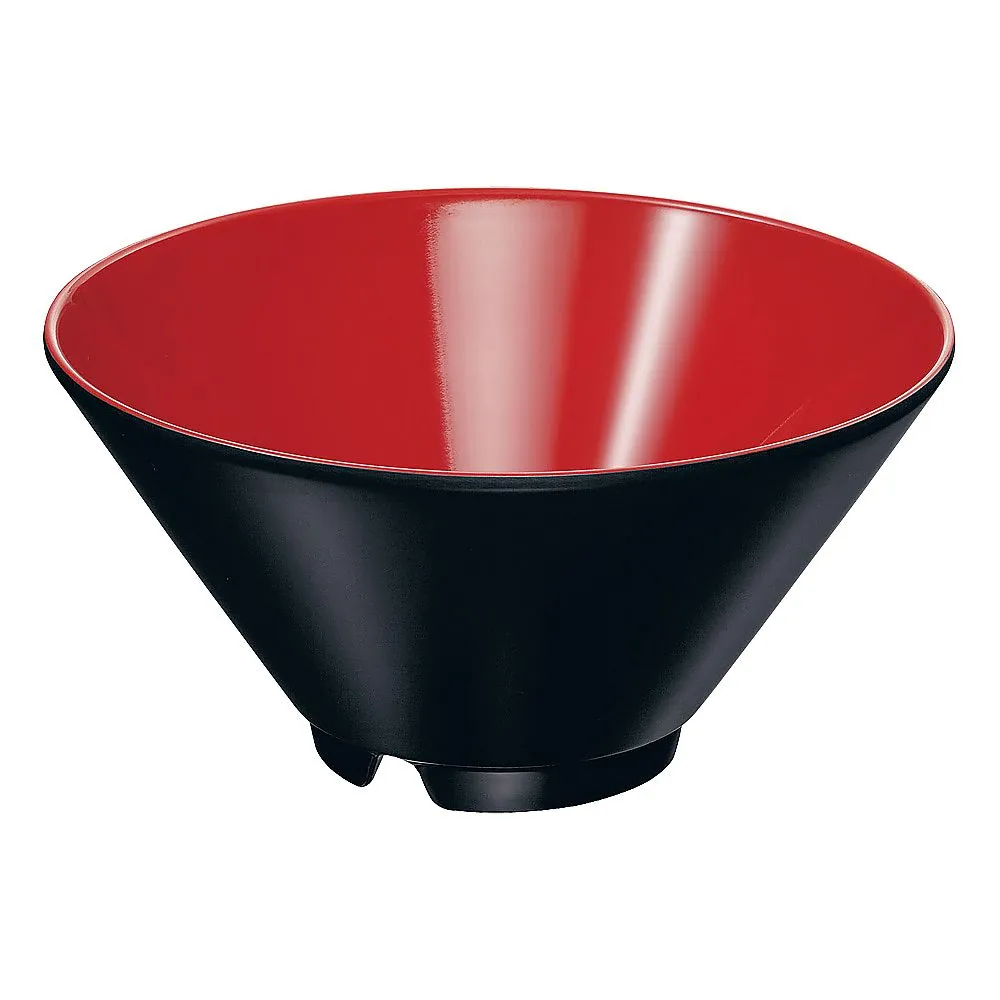62-6848-73 Melamine Noodle Ball 19 cm Inner Vermilion Black