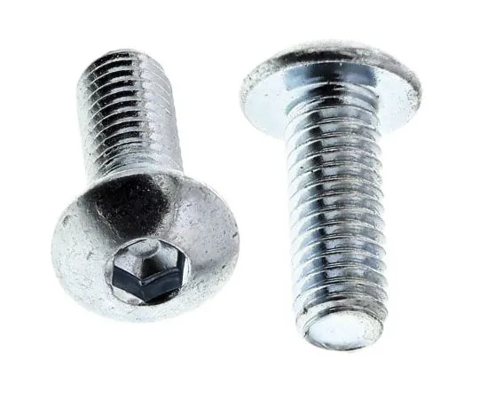 63-7577-06 RS PRO M3 x 8mm Hex Socket Button Screw Bright Zinc Plated Steel 483-9543