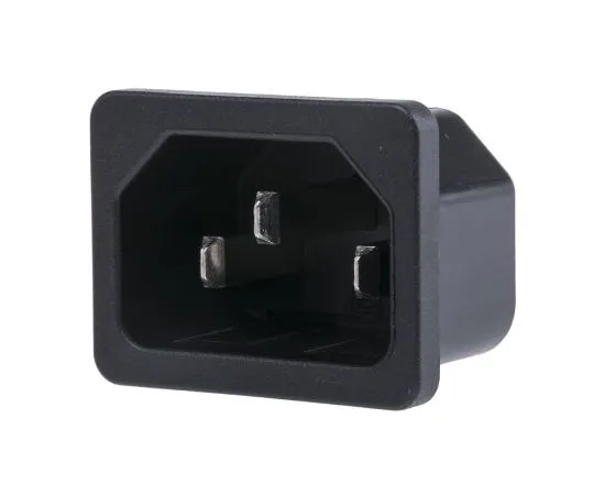 63-7620-36 Schurter C14 Snap-In IEC Plug Male, 15A, 250 V ac 6100.431