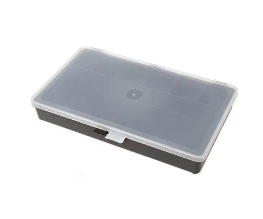 63-7646-28 Raaco 7 Cell Black PP Compartment Box, 41mm x 271mm x 173mm 132480