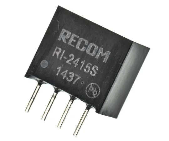 63-7673-56 Recom RI 2W Isolated DC-DC Converter Through Hole, Voltage in 21.6 → 26.4 V dc, Voltage out 15V dc RI-2415S