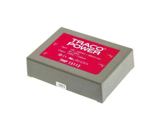 63-7654-56 TRACOPOWER 15W 1 Output Embedded Switch Mode Power Supply SMPS, 1.25A, 12V dc Encapsulated TMP 15112