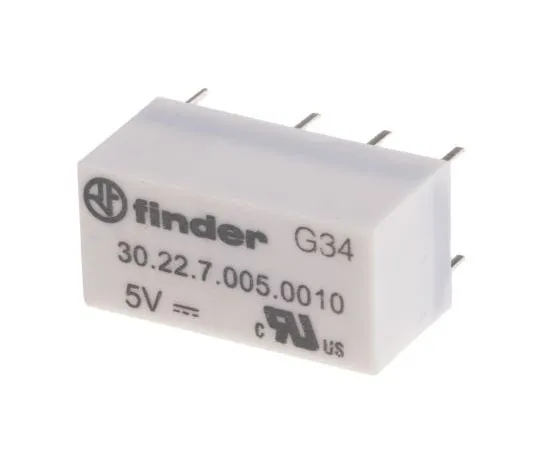 63-7584-29 Finder30 Series DPDT Non-Latching Relay PCB Mount, 5V dc Coil, 2A 30.22.7.005.0010