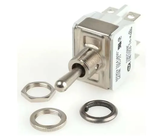 63-7701-34 Apem Double Pole Single Throw (DPST) Toggle Switch, (On)-Off-(On), Panel Mount 647H/2K