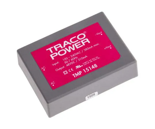 63-7654-58 TRACOPOWER 15W 1 Output Embedded Switch Mode Power Supply SMPS, 310mA, 48V dc Encapsulated TMP 15148