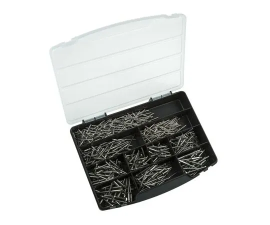 63-7585-86 465 piece Plain Stainless Steel Blind Rivet Set, 3.2 → 4.8mm Diameter, 2.5 → 11 mm Thickness 493-5483