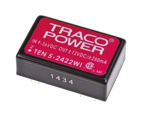 63-7620-73 TRACOPOWER TEN 5WI 6W Isolated DC-DC Converter Through Hole, Voltage in 9 → 36 V dc, Voltage out ±12V dc TEN 5-2422WI