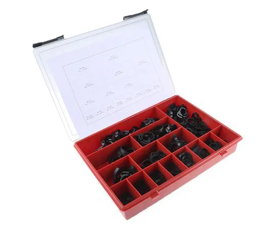 63-7567-42 RS 200 Piece Nylon Hose Clip Kit, 5.6 → 6.8mm and 26.5 → 30.4mm Inside Diameter 473-0963