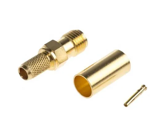 63-7742-12 Telegartner Straight 50Ω Cable Mount SMA Jack, Crimp Termination RG142 B/U, RG223/U, RG400/U J01151A0611