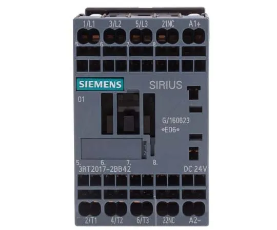 63-7721-47 Siemens 3 Pole Contactor, 12 A, 24 V dc Coil, SIRIUS Innovation, 3NO, 5.5 kW 3RT2017-2BB42
