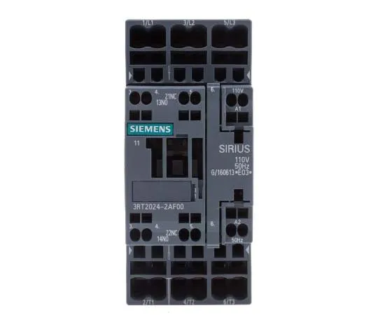 63-7721-64　Siemens 3 Pole Contactor, 12 A, 110 V ac Coil, SIRIUS Innovation, 3NO, 5.5 kW　3RT2024-2AF00