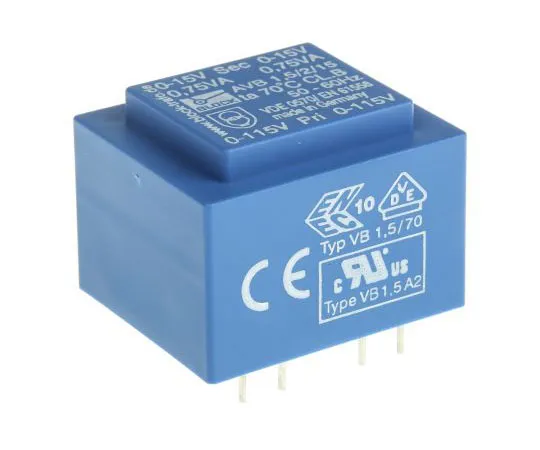 63-7663-66 15V ac 2 Output Through Hole PCB Transformer, 1.5VA AVB1.5/2/15
