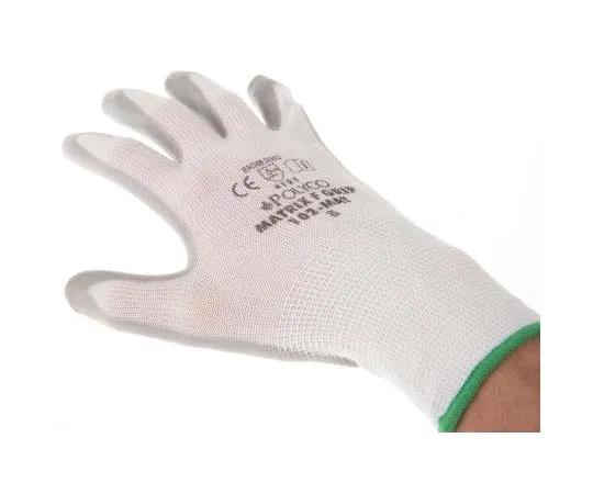 63-7720-15 BM Polyco Matrix Nylon Nitrile-Coated General Purpose Gloves, size 8, White 102-MAT