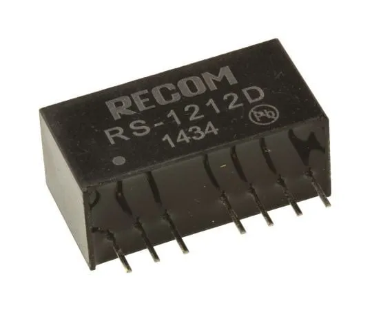 63-7568-29 Recom RS 2W Isolated DC-DC Converter Through Hole, Voltage in 9 → 18 V dc, Voltage out ±12V dc RS-1212D