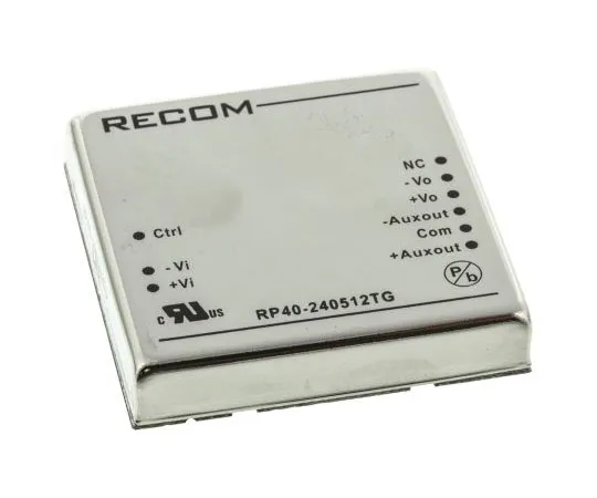 63-7568-78 Recom RP40 G 40W Isolated DC-DC Converter Through Hole, Voltage in 18 → 36 V dc, Voltage out 5/±12V dc RP40-240512TG