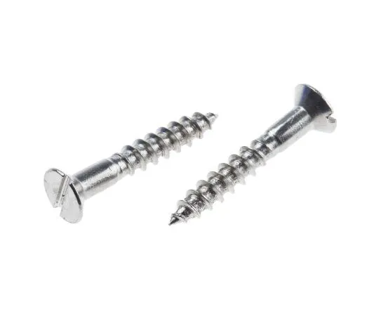 63-7575-75 Slot Countersunk Stainless Steel Wood Screw, A2 304, 4mm Thread, 25mm Length 483-2873