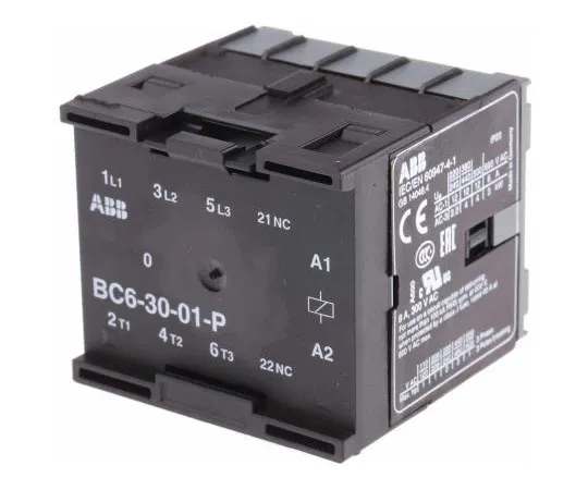 63-7555-85 ABB 3 Pole Contactor, 9 A, 24 V dc Coil, B Range, 3NO, 4 kW BC6-30-01-P01