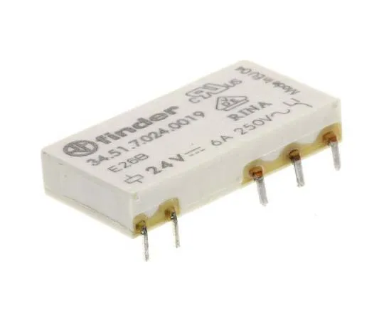 63-7730-54 Finder34 Series SPDT Non-Latching Relay PCB Mount, 24V dc Coil, 6A 34.51.7.024.0019