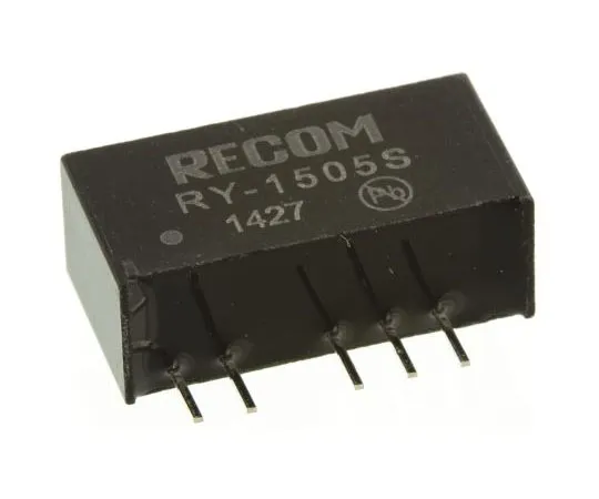 63-7672-64 Recom RY 1W Isolated DC-DC Converter Through Hole, Voltage in 14.25 → 15.75 V dc, Voltage out 5V dc RY-1505S