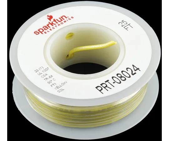 67-0454-19 Hook-up Wire - Yellow(22 AWG) PRT-08024