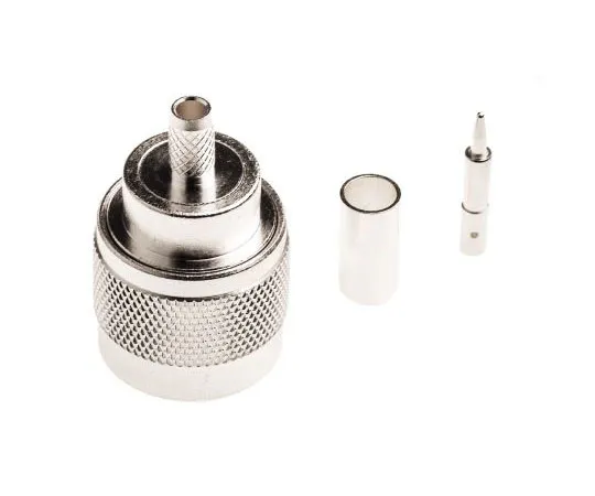 63-7567-24 TE Connectivity 50Ω Straight Cable Mount N Type Connector, Plug, Crimp Termination, 0 → 11GHz, RG141 A/U, RG58 1-1337416-0