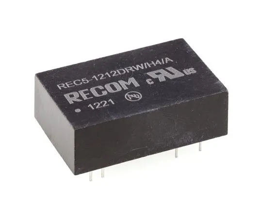 63-7568-61 Recom REC5 5W Isolated DC-DC Converter Through Hole, Voltage in 9 → 18 V dc, Voltage out ±12V dc REC5-1212DRWH4/A