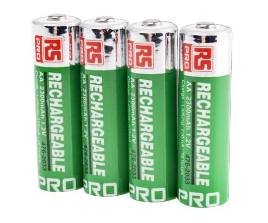 63-7570-33 RS PRO NiMH Rechargeable AA Batteries, 2300mAh 476-2033