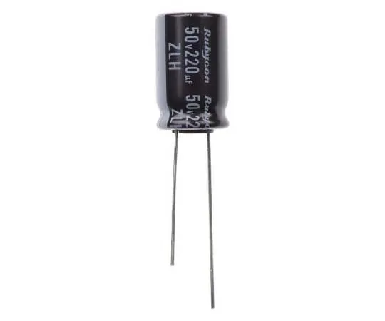 63-7717-26 Rubycon 220μF 50V dc Aluminium Electrolytic Capacitor, Through Hole 10 (Dia.) x 16mm +105°C 10mm 5mm 50ZLH220MEFC10X16