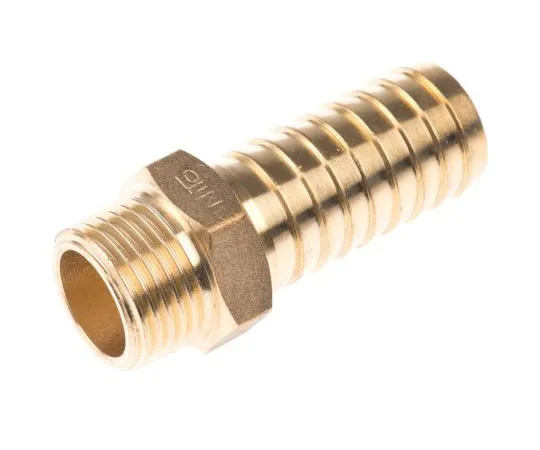 63-7641-69 Nitto Kohki Straight Brass Hose Connector, 1/2 in R Male 2666NA4