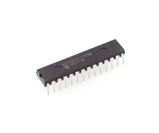 63-7684-43 Microchip MCP23016-I/SP, 16-Channel I/O Expander 400MHz, I2C, 28-Pin SPDIP MCP23016-I/SP