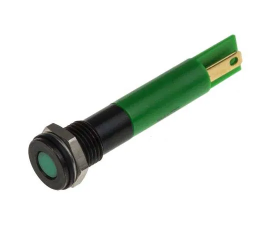 63-7708-54　RS PRO Green Indicator, 12 V dc, 8mm Mounting Hole Size, Solder Tab Termination, IP67　700-1732
