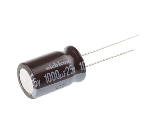 63-7746-92 Nichicon 1000μF 25V dc Aluminium Electrolytic Capacitor, Through Hole 12.5 (Dia.) x 20mm +105°C 12.5mm 5mm UPW1E102MHD