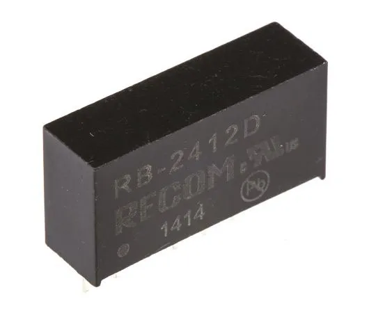 63-7567-92 Recom RB 1W Isolated DC-DC Converter Through Hole, Voltage in 21.6 → 26.4 V dc, Voltage out ±12V dc RB-2412D
