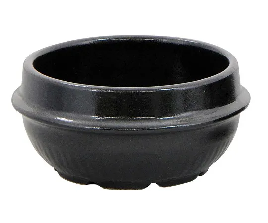 63-7205-57 Heat Resistant Ceramic Jjigae Hot Pot (Black Finish) 13.5 cm 7251831