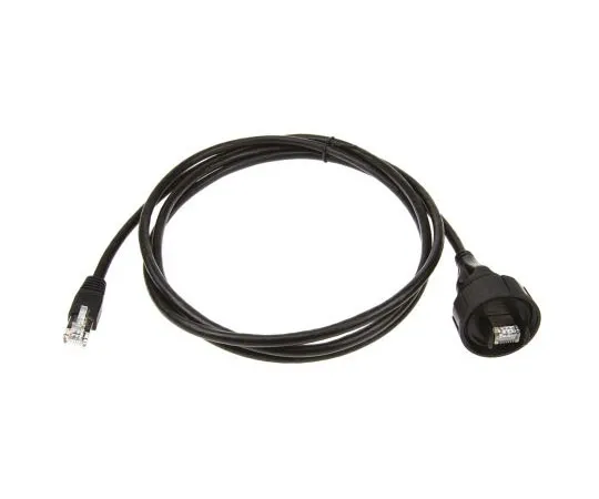 63-7565-63 Bulgin Black PUR Cat5e Cable S/FTP, 2m Male RJ45/Male RJ45 PX0837/2M00