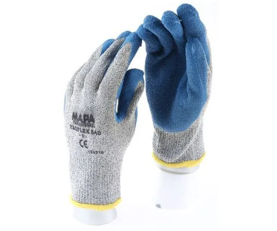 63-7664-46 Mapa Spontex Kroflex 840 Latex Latex-Coated Cut Resistant Gloves, size 9, Blue 840019