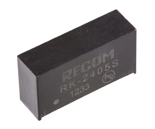 63-7672-42 Recom RK 1W Isolated DC-DC Converter Through Hole, Voltage in 21.6 → 26.4 V dc, Voltage out 5V dc RK-2405S