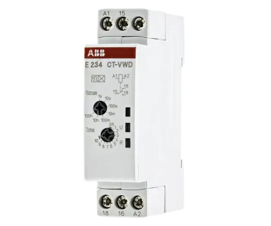 63-7583-19 ABB Impulse ON Single Timer Relay, Screw, 0.05 s → 100 h, SPDT, 1 Contacts, SPDT, 24 → 240 V ac, 24 1SVR500130R0000 CT-VWD.12