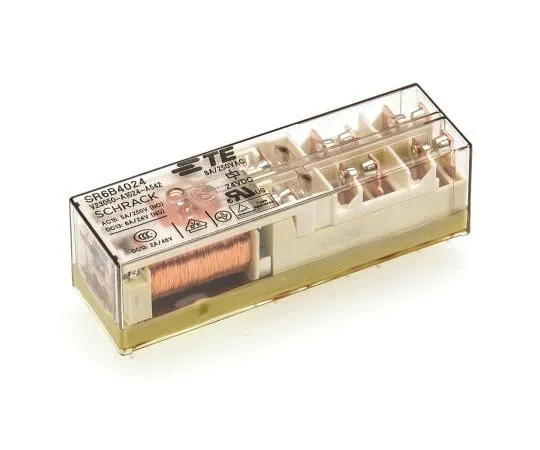 63-7615-91 TE ConnectivitySR6 4PNO, DPST Non-Latching Relay PCB Mount, 24V dc Coil, 8A V23050-A1024-A542 1393260-7