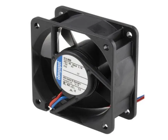 63-7603-61 ebm-papst 600N Series Axial Fan, 60 x 60 x 25.4mm, 43m³/h, 2.1W, 24 V dc, IP68 614NHU