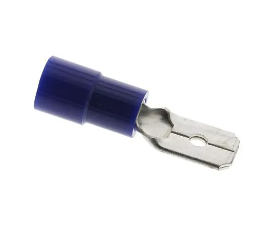 63-7636-54 RS PRO, Blue Insulated Crimp Tab Terminal, 1.5mm² to 2.5mm², 16AWG to 14AWG, 0.8 x 6.35mm 613-9615