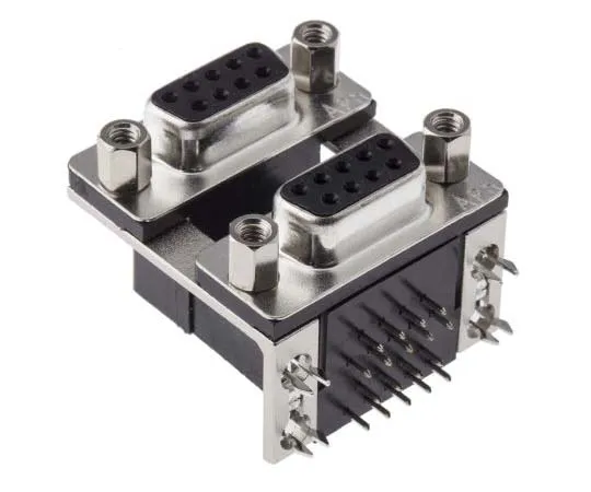 63-7699-38 Amphenol L17H Series, 9 Way Right Angle Through Hole Stacked PCB D-Sub Connector Socket, 2.77mm Pitch, with 4-40 UNC L17H2220131