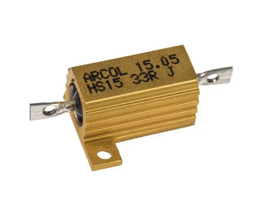63-7637-09 Arcol HS15 Series Aluminium Ho***d Axial Wire Wound Panel Mount Resistor, 33Ω ±5% 15W HS15 33R J