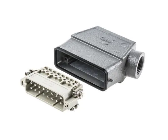 63-7567-58 Han A Series 16 + PE Way Male 16A Coupler Kit, includes Hood, Insert 09200160540+09200162612