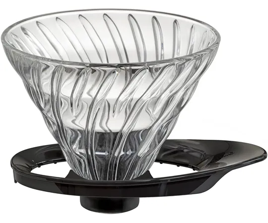 67-3056-43 V60 Heat Resistant Glass Transparent Dripper 02 Black VDGR-02-B