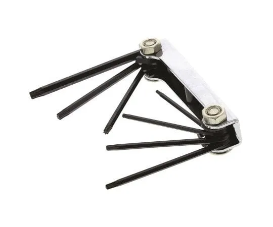 63-7551-56 RS PRO 7 piece Folding Torx key set Chrome Vanadium Steel 450-0037