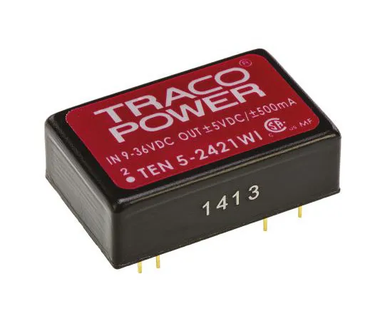 63-7658-56 TRACOPOWER TEN 5WI 6W Isolated DC-DC Converter Through Hole, Voltage in 9 → 36 V dc, Voltage out ±5V dc TEN 5-2421WI