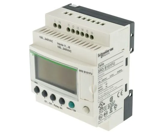63-7565-29 Schneider Electric Zelio Logic Module, 100 → 240 V ac Relay, 6 x Input, 4 x Output With Display SR3B101FU